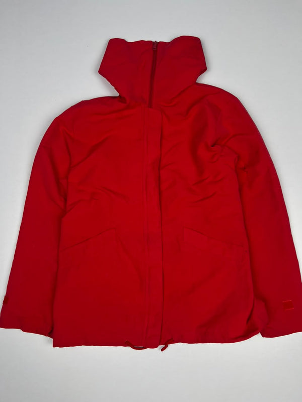 Bright Red Full-Zip Hooded Jacket with Front Pockets – Thriftwear ⚠️ Small Damage