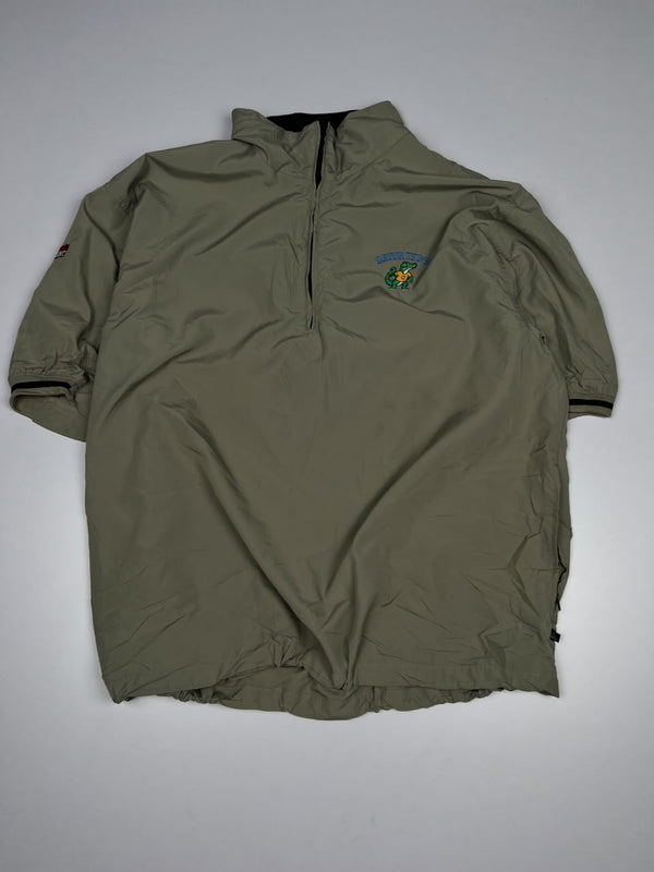 Vintage Half-Zip Pullover Jacket with Embroidered Graphic