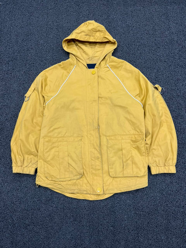Vintage Yellow Hooded Utility Jacket
