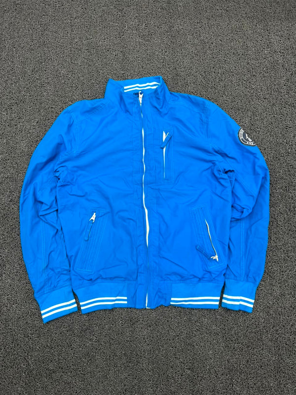 Blue Athletic Full Zip Windbreaker Jacket
