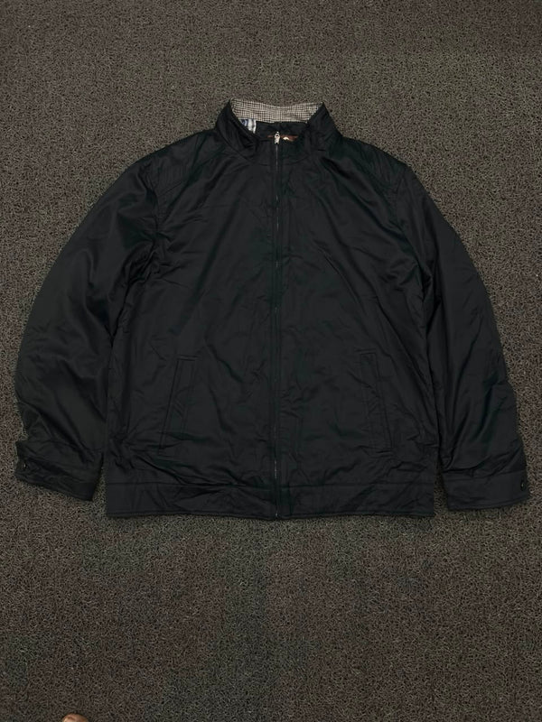 Classic Black Full-Zip Windbreaker Jacket