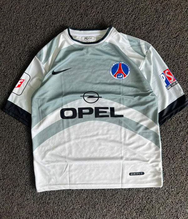 Nike Paris Saint-Germain 2003–04 Away Jersey – Ronaldinho #21 | White/Grey | Five Sleeve Football Jersey