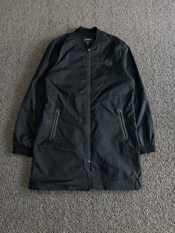 Men’s Black Longline Bomber Jacket