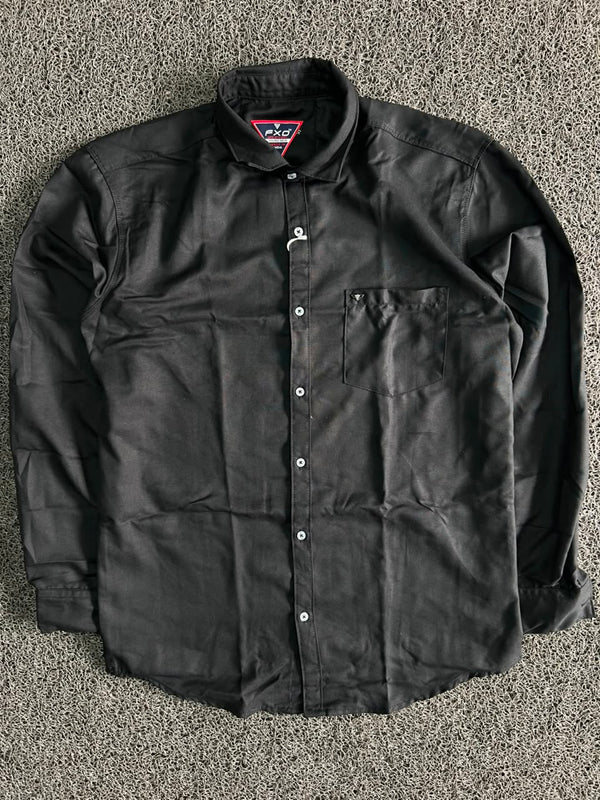 Classic Black Long Sleeve Button-Up Shirt