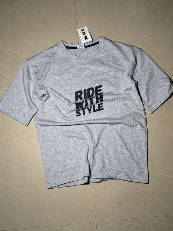 Ride With Style Graphic Grey T-Shirt