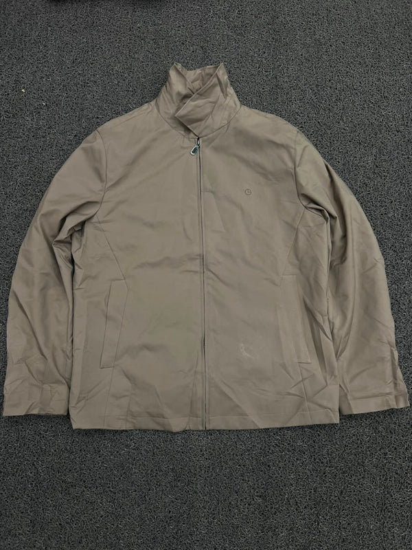 Men's Beige Stand Collar Full Zip Jacket | Lightweight Casual Outerwear