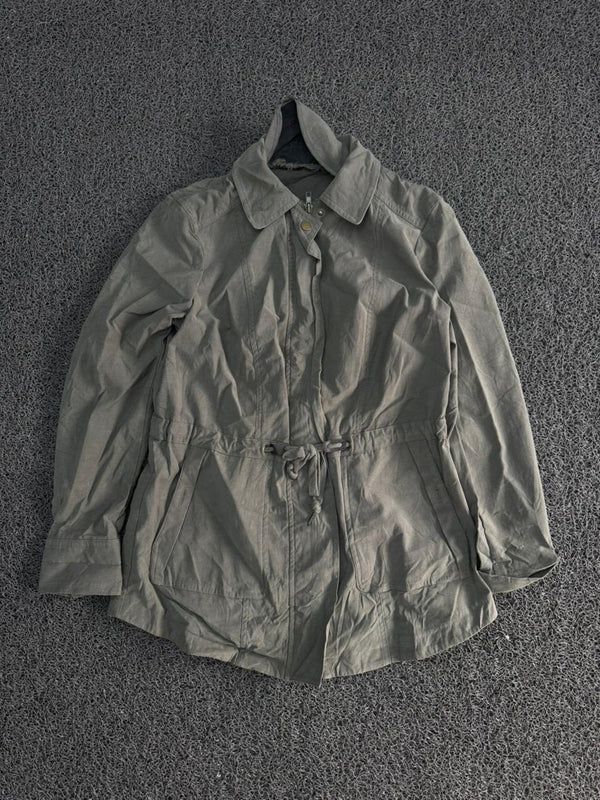 Vintage Khaki Utility Jacket – Collared Lightweight Field Jacket