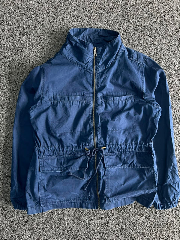 Vintage Utility Windbreaker Jacket with Multi-Pocket Design