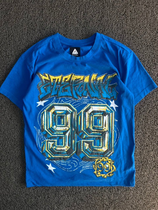 Blue 99 Graphic Print T-Shirt