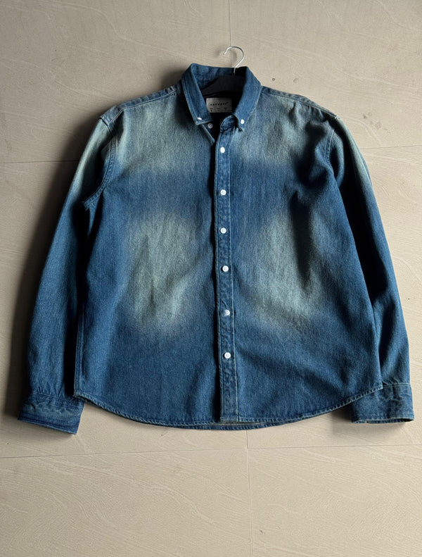 Blue Washed Denim Button-Down Shirt