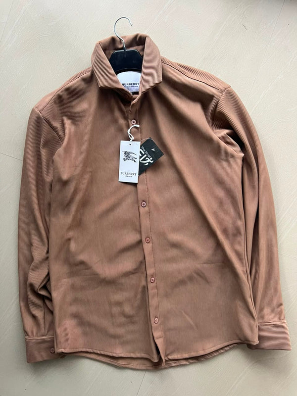 Men's Premium Dusty Rose Textured Full Sleeve Shirt