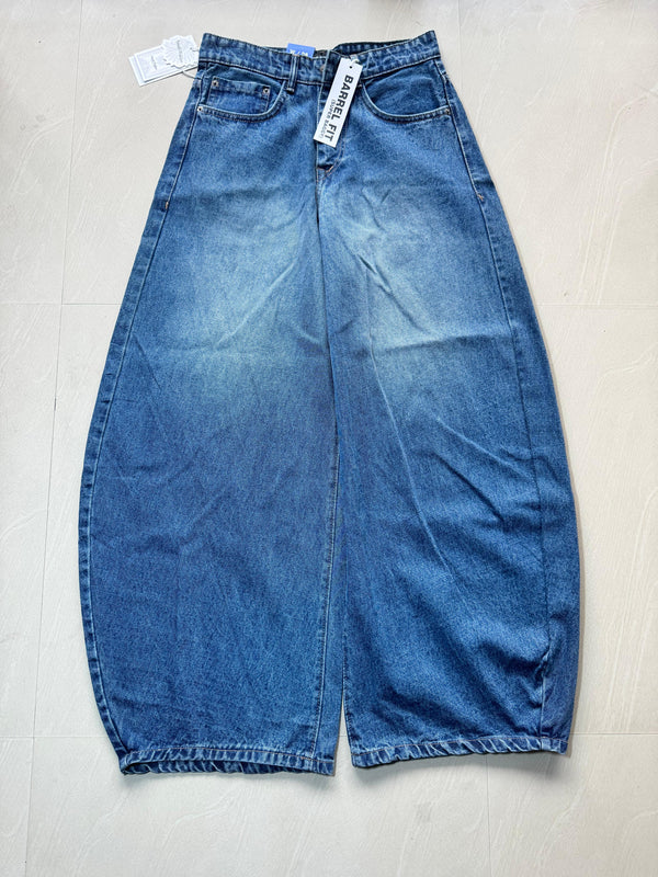Super Baggy Washed Blue Wide Leg Denim Jeans