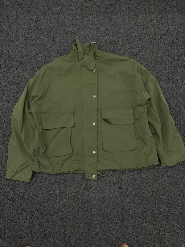 Utility Field Jacket – Lightweight Snap Front Cargo Pocket Jacket