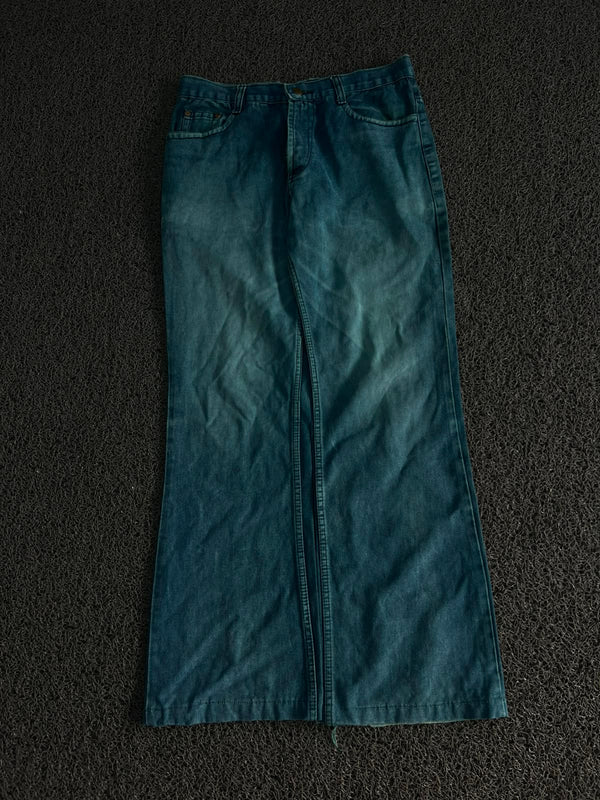 Vintage Teal Wide Leg Denim Jeans