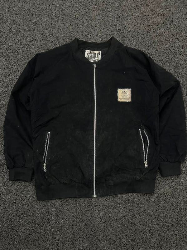 KOO Fishop Black Full-Zip Bomber Jacket ā ļø Stained