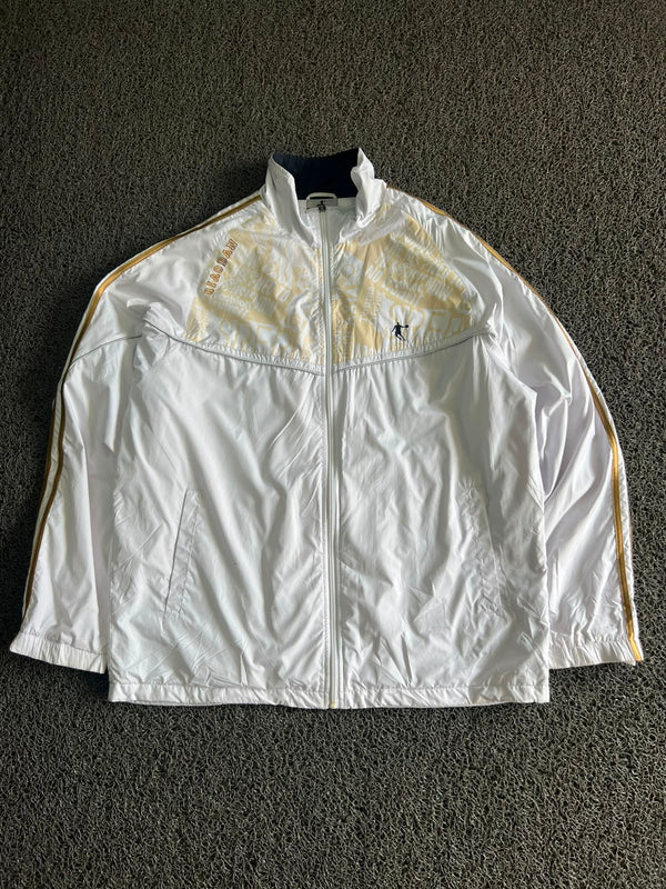 Jordan White & Gold Full-Zip Track Jacket | Lightweight Windbreaker