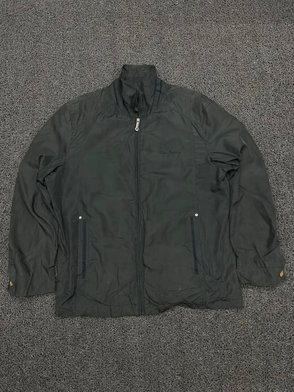 Pierre Cardin Black Lightweight Full-Zip Stand Collar Jacket