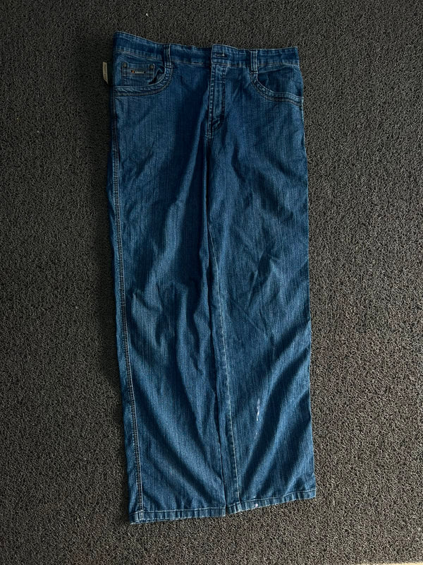 Vintage FLY Blue Wash Straight Fit Denim Jeans ⚠️ No Button