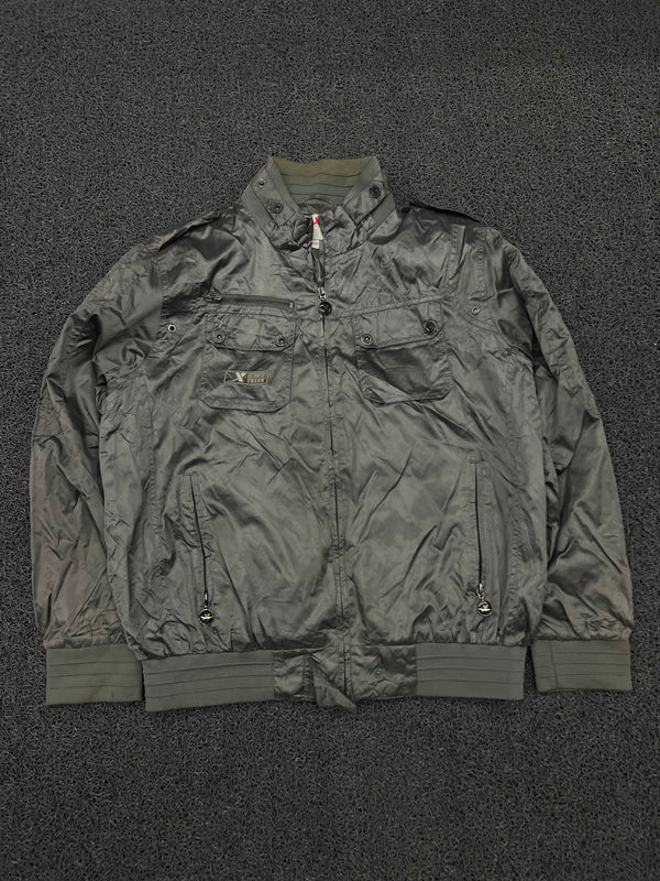 Ultimate Biker Olive Green Lightweight Zip-Up Bomber Jacket
