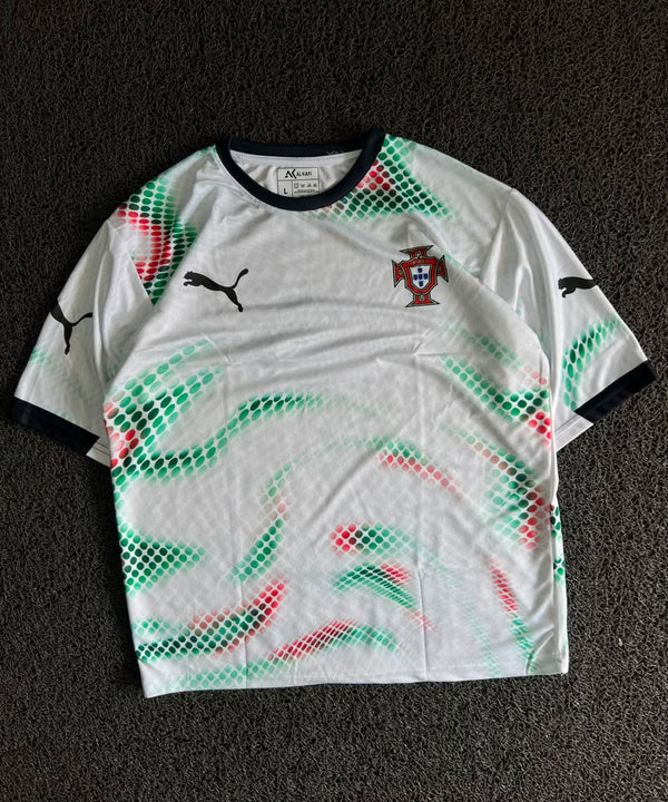 Portugal Cristiano Ronaldo #7 Football Jersey – White Away Edition | Premium Fan Five Sleeve Jersey