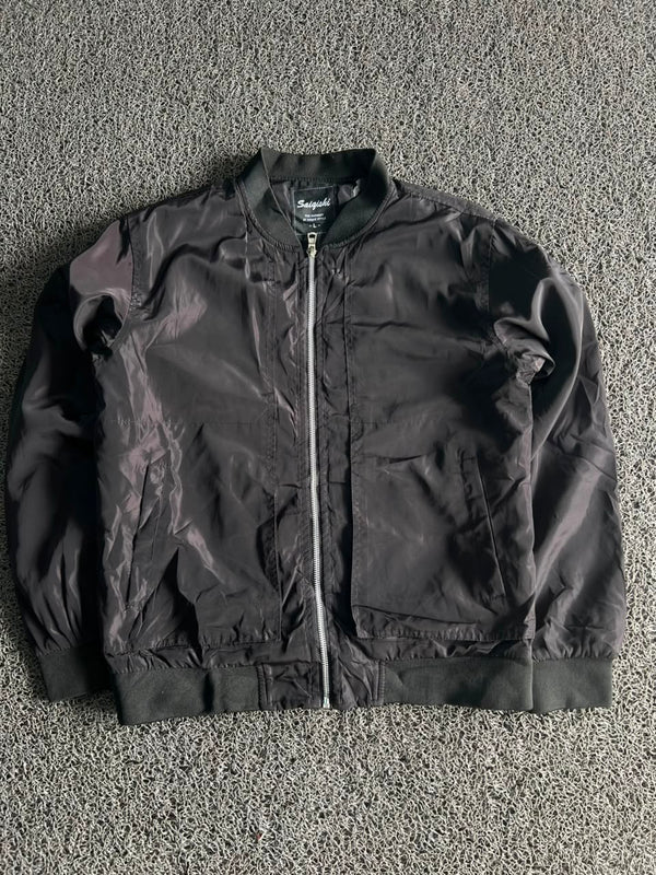Classic Black Lightweight Bomber Jacket