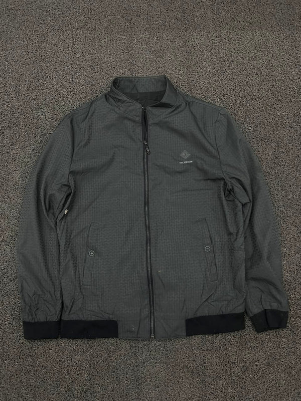 The Origin Men's Charcoal Grey Lightweight Full Zip Casual Jacket