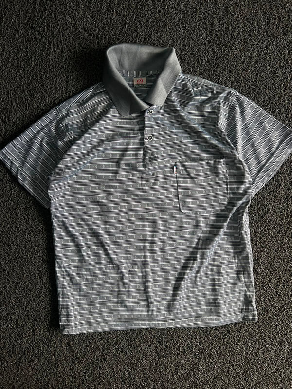 Vintage Striped Polo T-Shirt – Classic Pocket Polo | Retro Casual Golf Style