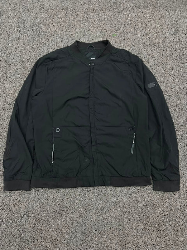 Vintage Black Utility Bomber Jacket | Lightweight Streetwear | Unisex