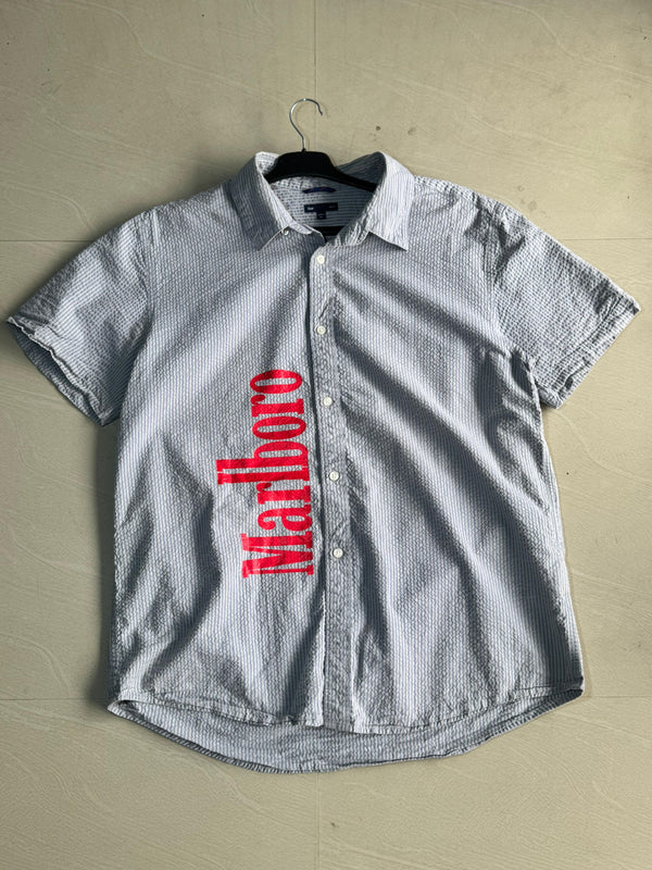 Men's Oversized Boxy Print Short Sleeve Shirt