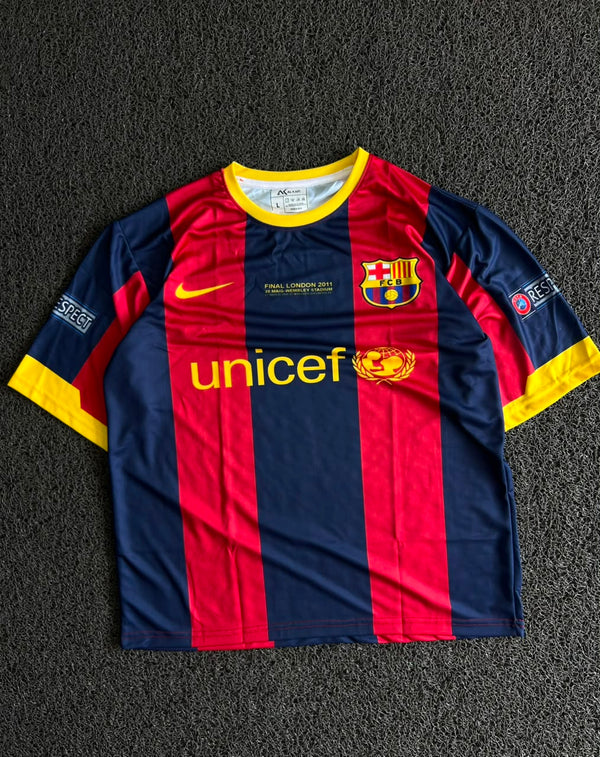 FC Barcelona 2010–11 UEFA Champions League Final Home Jersey – Lionel Messi #10 – Five Sleeve