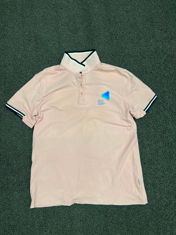 Men’s Beige Polo T-Shirt with Contrast Striped Collar & Cuffs