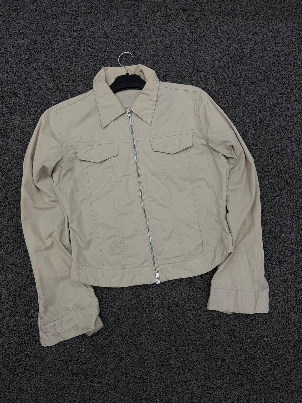 Sand Beige Cropped Utility Jacket