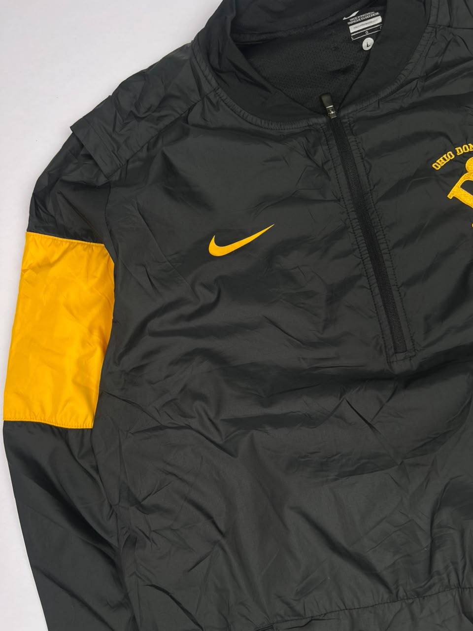 Black and Yellow Nike Ohio Dominican Soccer Quarter-Zip Windbreaker Jacket
