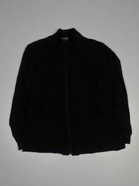 Black Full-Zip Long Sleeve Casual Jacket with Stand Collar