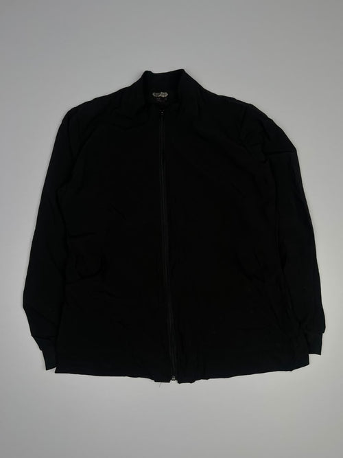 Black Full-Zip Long Sleeve Casual Jacket with Stand Collar