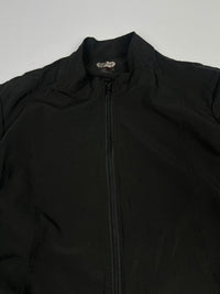 Black Full-Zip Long Sleeve Casual Jacket with Stand Collar