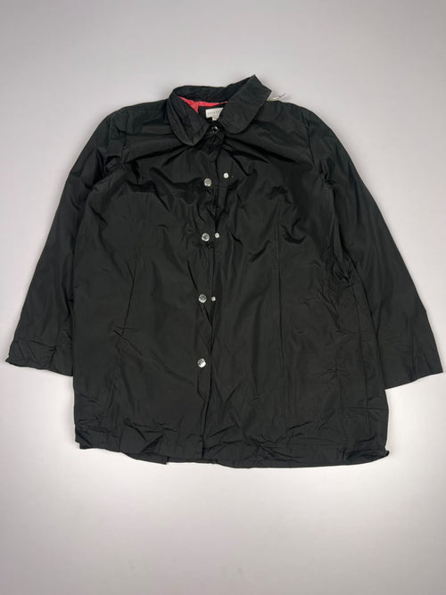 Lightweight Button-Up Jacket with Wide Collar and Pink Inner Lining – Vintage Casual Outerwear ⚠️ Button Missing