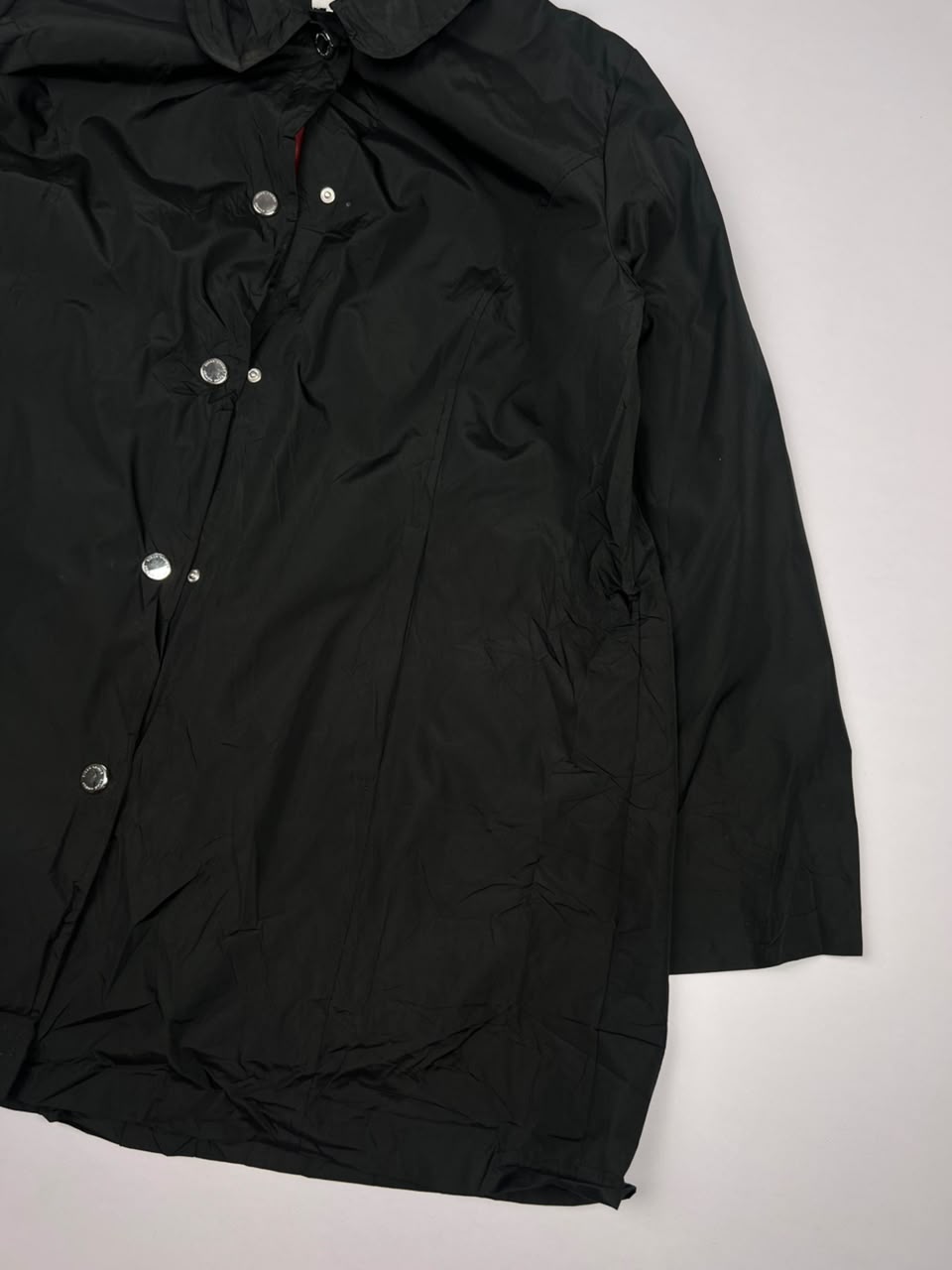 Lightweight Button-Up Jacket with Wide Collar and Pink Inner Lining – Vintage Casual Outerwear ⚠️ Button Missing