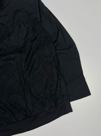 Quilted Pullover Jacket with Collared Neck and Button Placket – Vintage Casual Sportswear Jacket