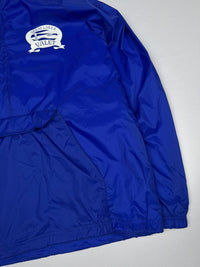 Vintage Royal Blue Hooded Pullover Windbreaker Jacket with Front Kangaroo Pocket