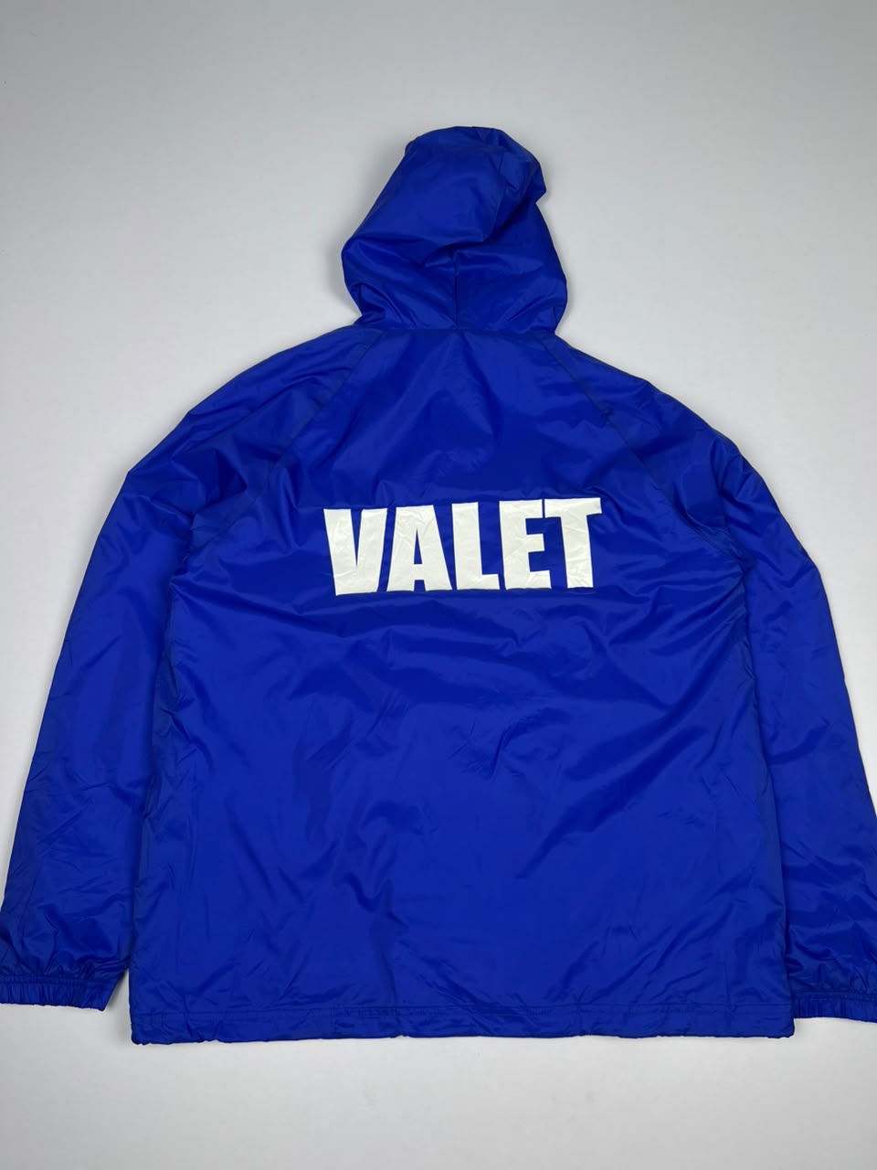 Vintage Royal Blue Hooded Pullover Windbreaker Jacket with Front Kangaroo Pocket