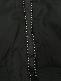 Vintage Black Sleeveless Zip-Up Utility Vest with Studded Trim and Contrast Zipper Pockets ⚠️ No Zip