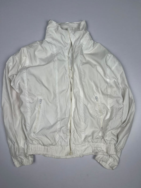 Vintage White Lightweight Zip-Up Windbreaker Jacket ⚠️ No Zip
