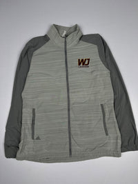 Grey Adidas WJ Lacrosse Full-Zip Sports Jacket with Striped Design