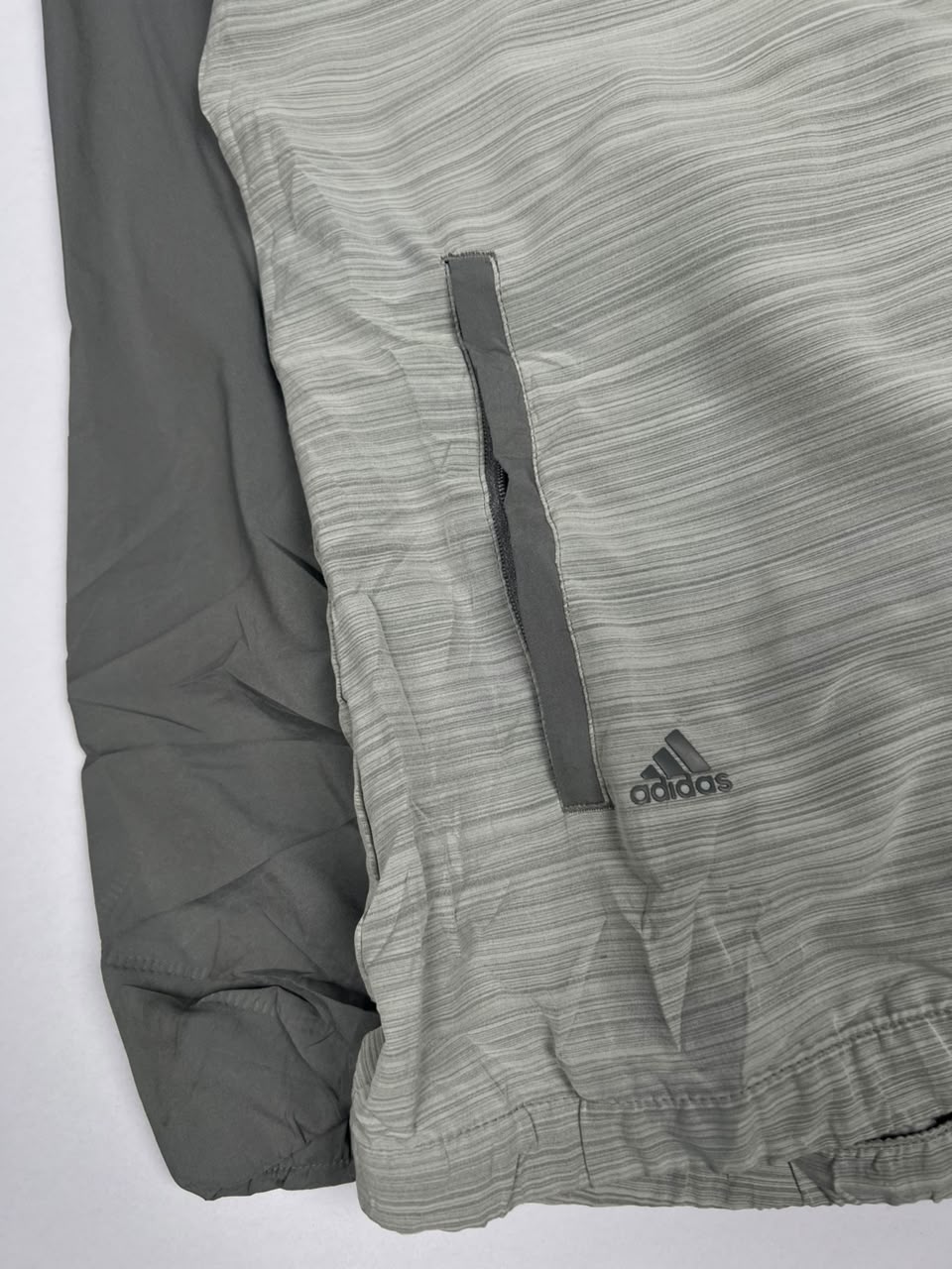 Grey Adidas WJ Lacrosse Full-Zip Sports Jacket with Striped Design