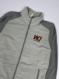 Grey Adidas WJ Lacrosse Full-Zip Sports Jacket with Striped Design