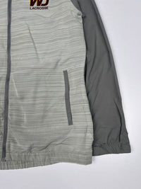 Grey Adidas WJ Lacrosse Full-Zip Sports Jacket with Striped Design