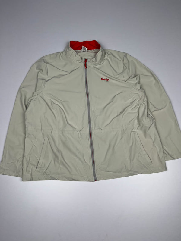 Wendy’s Full-Zip High Neck Lightweight Windbreaker Jacket with Red Detailing