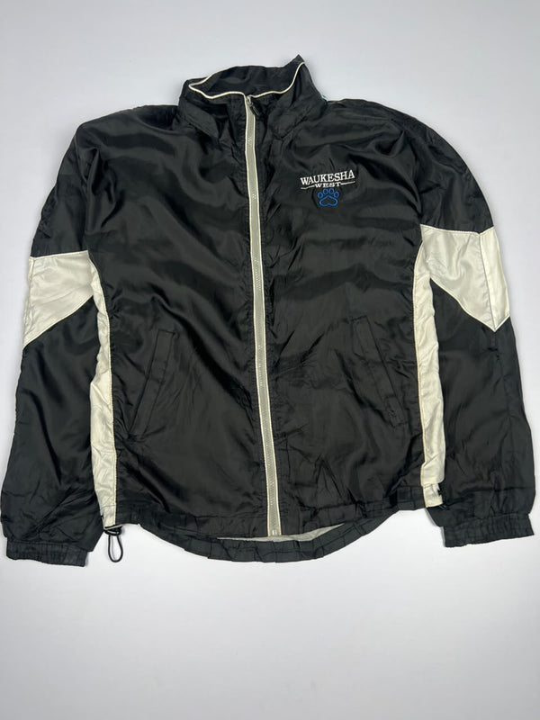 Waukesha West  Full-Zip Windbreaker Jacket with Contrast Panels and High Neck Collar