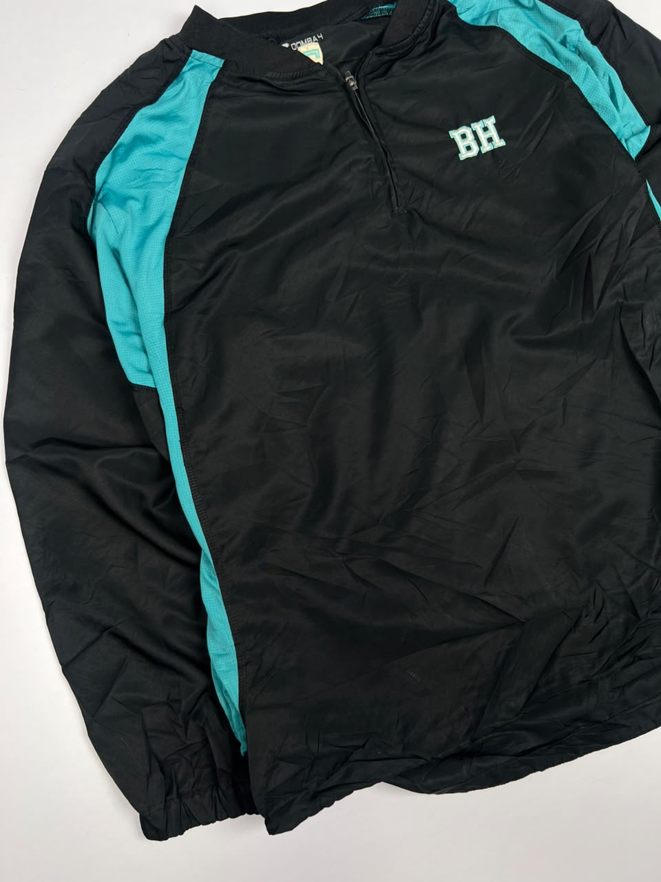 BH Sports Half-Zip Pullover Track Jacket with Contrast Panels ⚠️ Small Stains